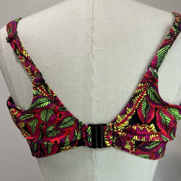 Pour Moi Tropical Bikini Set Top 38G Bottom 18 High Waist Swim - Picture 5 of 11